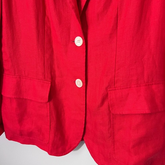 Lauren Ralph Lauren Womens 100% Linen Blazer Jacket Single‎ Breasted Size 8 EUC - Picture 10 of 15